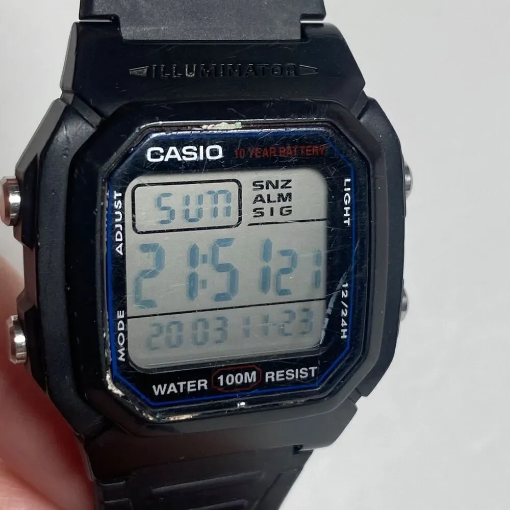 Casio Illuminator W-800H Digital Watch Black 3240 100M Water Resist Working